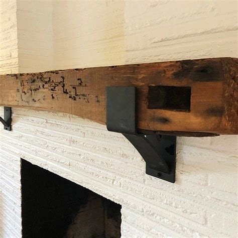 black metal brackets for rough edge mantle piece site pinterest.com|Mantle brackets metal .